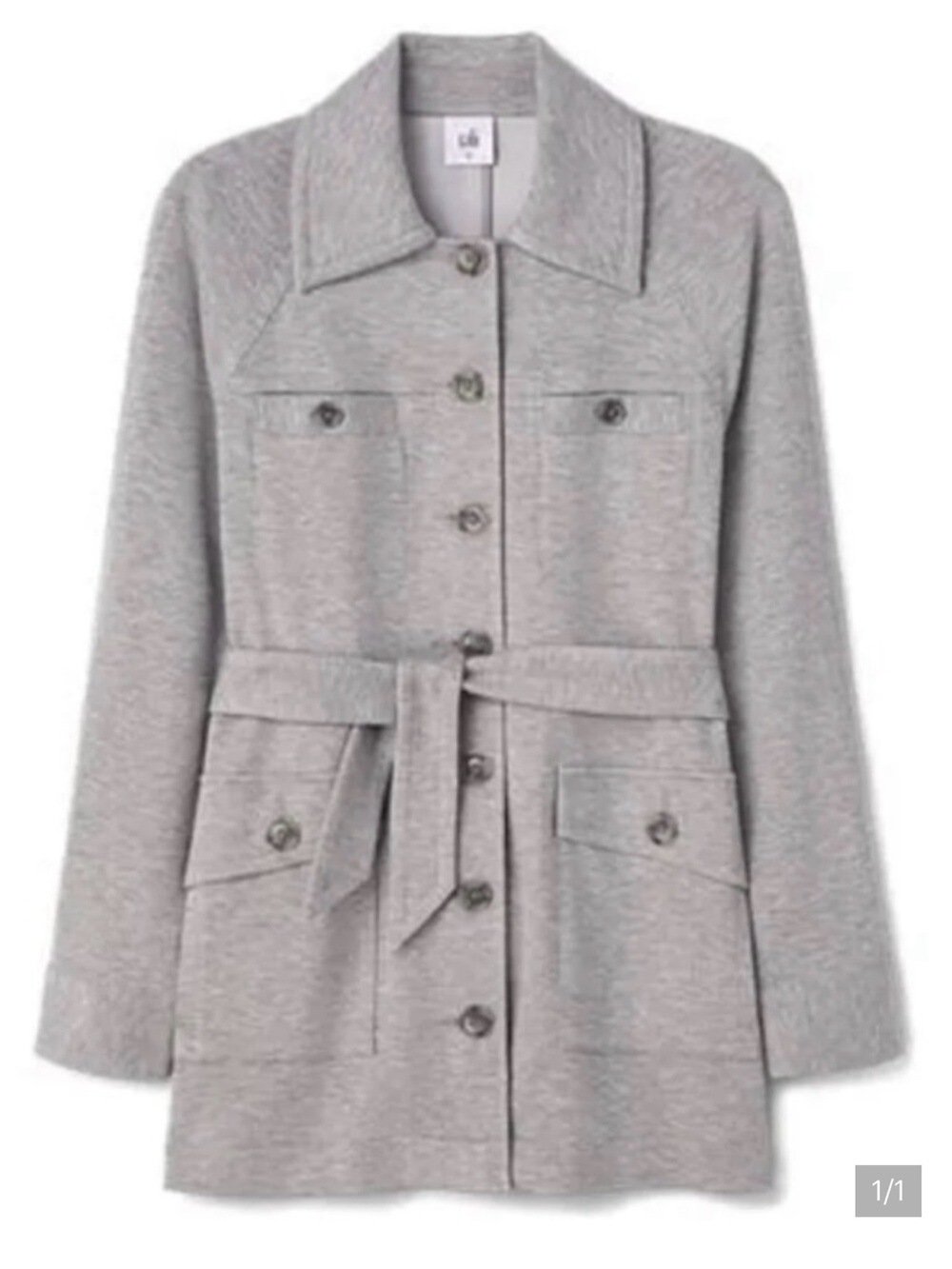 cabi Grab and Go Trench Gray Size Large NWOT